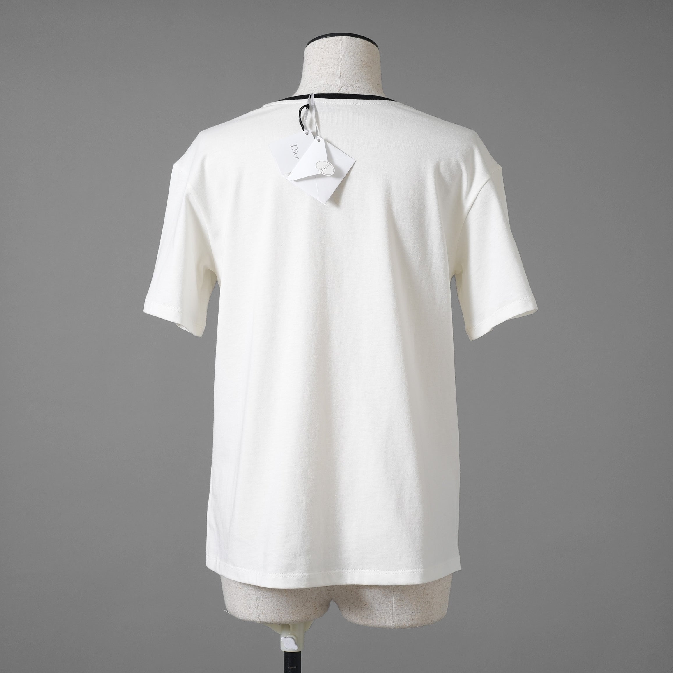 未使用 CHRISTIAN DIOR クリスチャンディオール / 20AW ビジュー レースロゴ 半袖Tシャツ / 1WBM13TEED01313 / size 12＋ (WHITE) レディース