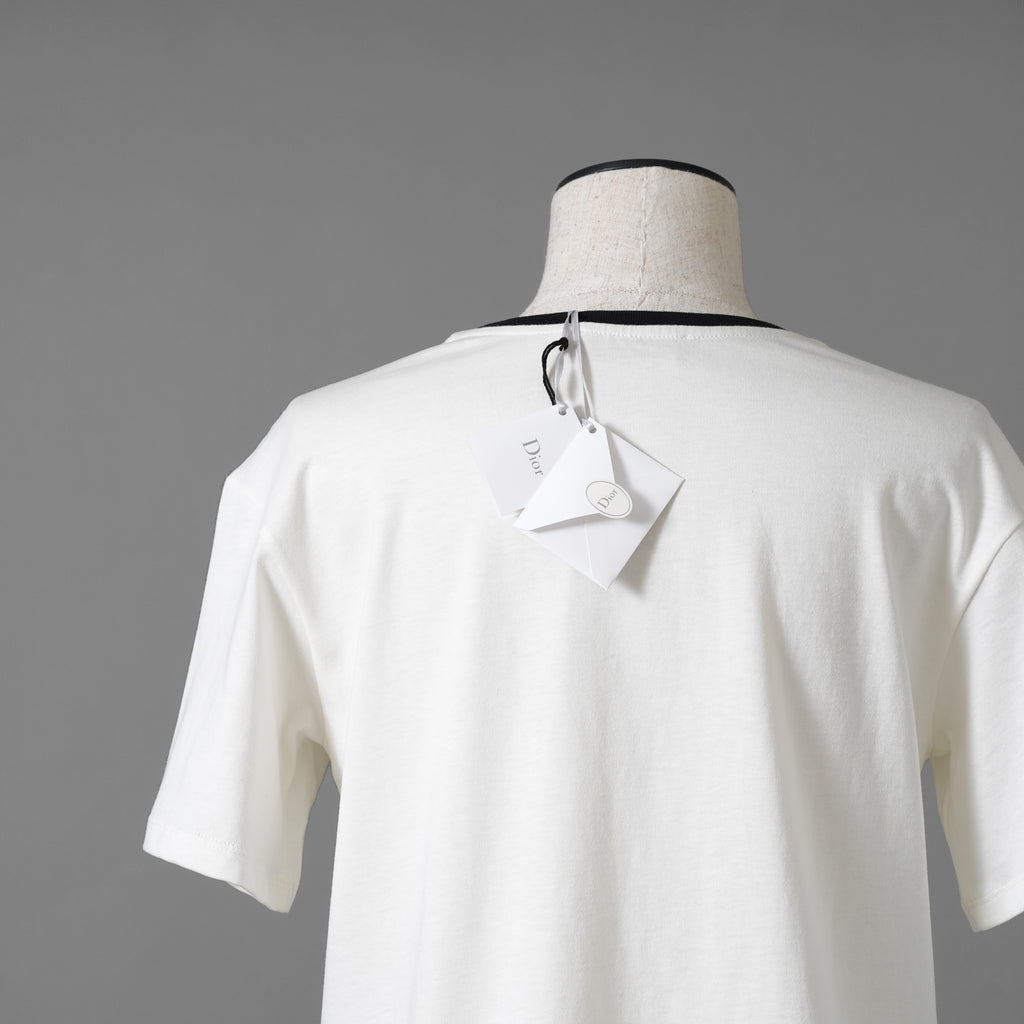 未使用 CHRISTIAN DIOR クリスチャンディオール / 20AW ビジュー レースロゴ 半袖Tシャツ / 1WBM13TEED01313 / size 12＋ (WHITE) レディース