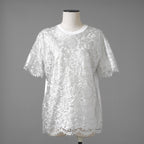 VALENTINO ヴァレンティノ / 美品 22SS フロントレース バックロゴTシャツ / 半袖Tシャツ / XB3MG1616WN / size S (WHITE) レディース