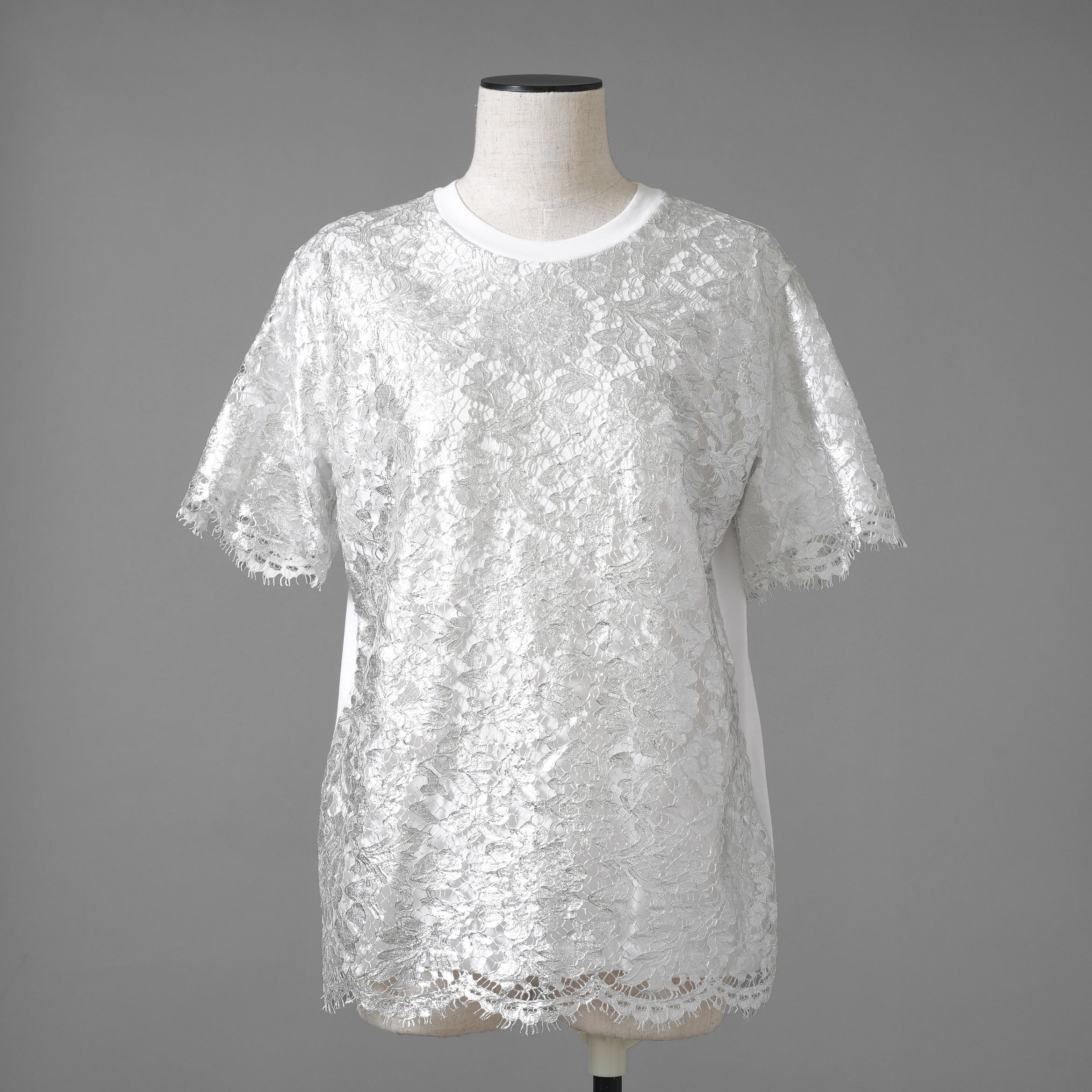 VALENTINO ヴァレンティノ / 美品 22SS フロントレース バックロゴTシャツ / 半袖Tシャツ / XB3MG1616WN / size S (WHITE) レディース