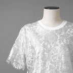 VALENTINO ヴァレンティノ / 美品 22SS フロントレース バックロゴTシャツ / 半袖Tシャツ / XB3MG1616WN / size S (WHITE) レディース