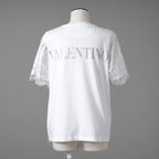 VALENTINO ヴァレンティノ / 美品 22SS フロントレース バックロゴTシャツ / 半袖Tシャツ / XB3MG1616WN / size S (WHITE) レディース