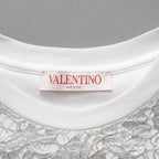 VALENTINO ヴァレンティノ / 美品 22SS フロントレース バックロゴTシャツ / 半袖Tシャツ / XB3MG1616WN / size S (WHITE) レディース