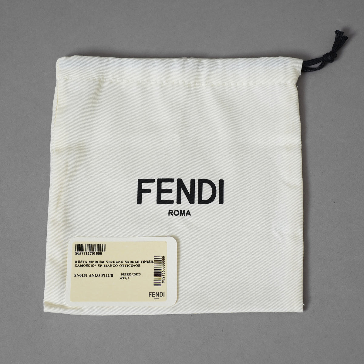 超希少 FENDI フェンディ / 美品 F Is Fendi オーストリッチ レザー / FF ダイヤモンド エンベロープ フラットポーチ クラッチ バッグ アクセサリー / 8N0151 ANLO F11CB / IVORY WHITE 352030-izm