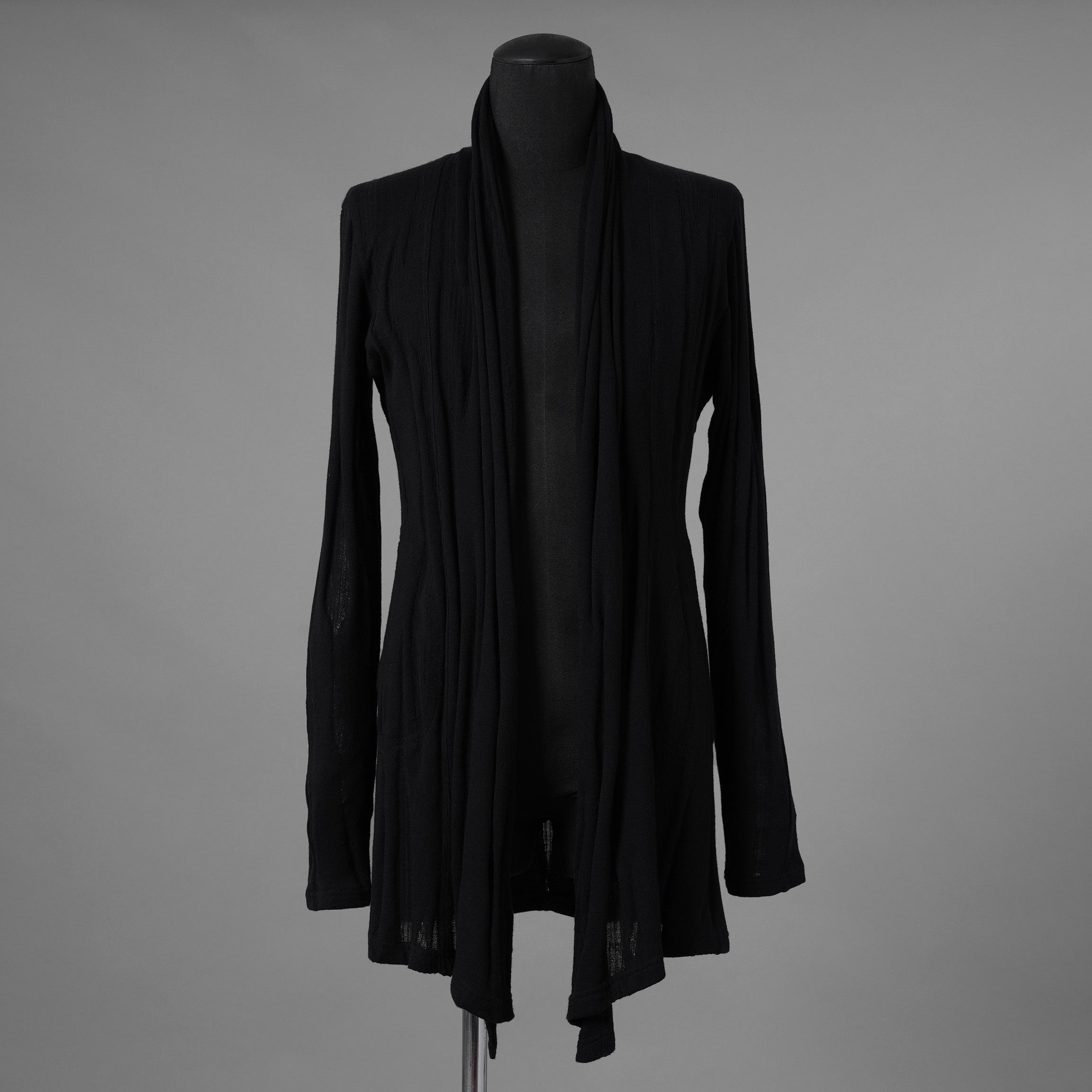 kiryuyrik キリュウキリュウ / 美品 18AW ストールロング カーディガン ニット / KI-HT13-057 / size S (BLACK)  123008-alm