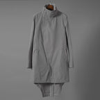 Carol Christian Poell キャロルクリスチャンポエル / 2019 OM/2564SE CON-EDGE/6 - SELF-EDGE TAILORED CROSSFRONT -CROTCHED FISHTAIL PARKA ロングコート / size 48 (GRAY)