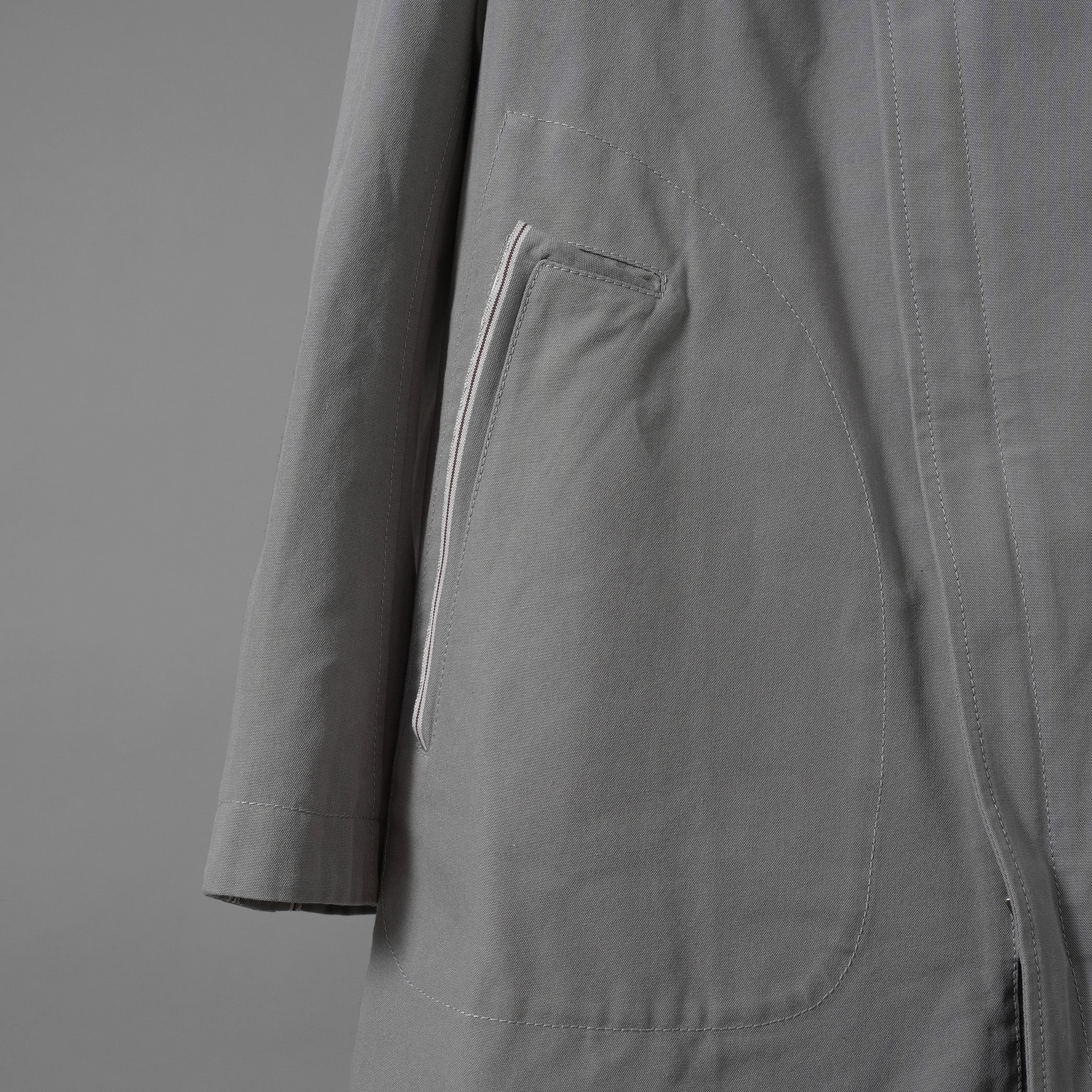 Carol Christian Poell キャロルクリスチャンポエル / 2019 OM/2564SE CON-EDGE/6 - SELF-EDGE TAILORED CROSSFRONT -CROTCHED FISHTAIL PARKA ロングコート / size 48 (GRAY)