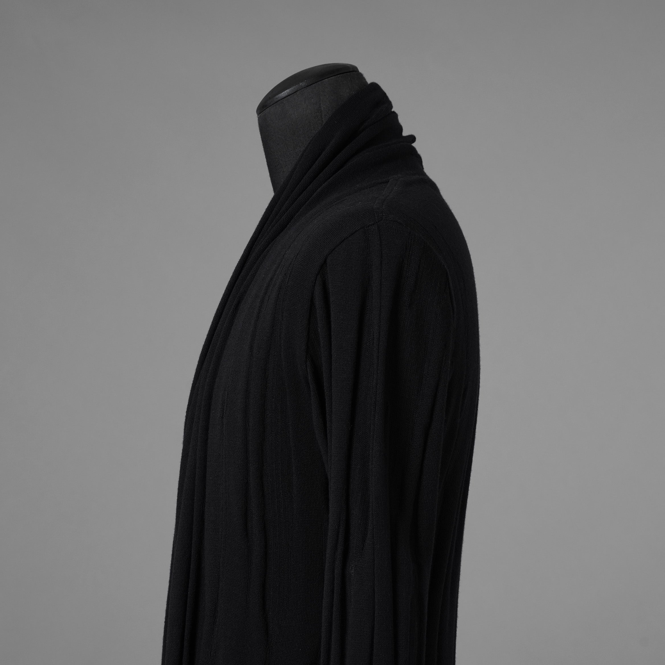 kiryuyrik キリュウキリュウ / 美品 18AW ストールロング カーディガン ニット / KI-HT13-057 / size S (BLACK)  123008-alm