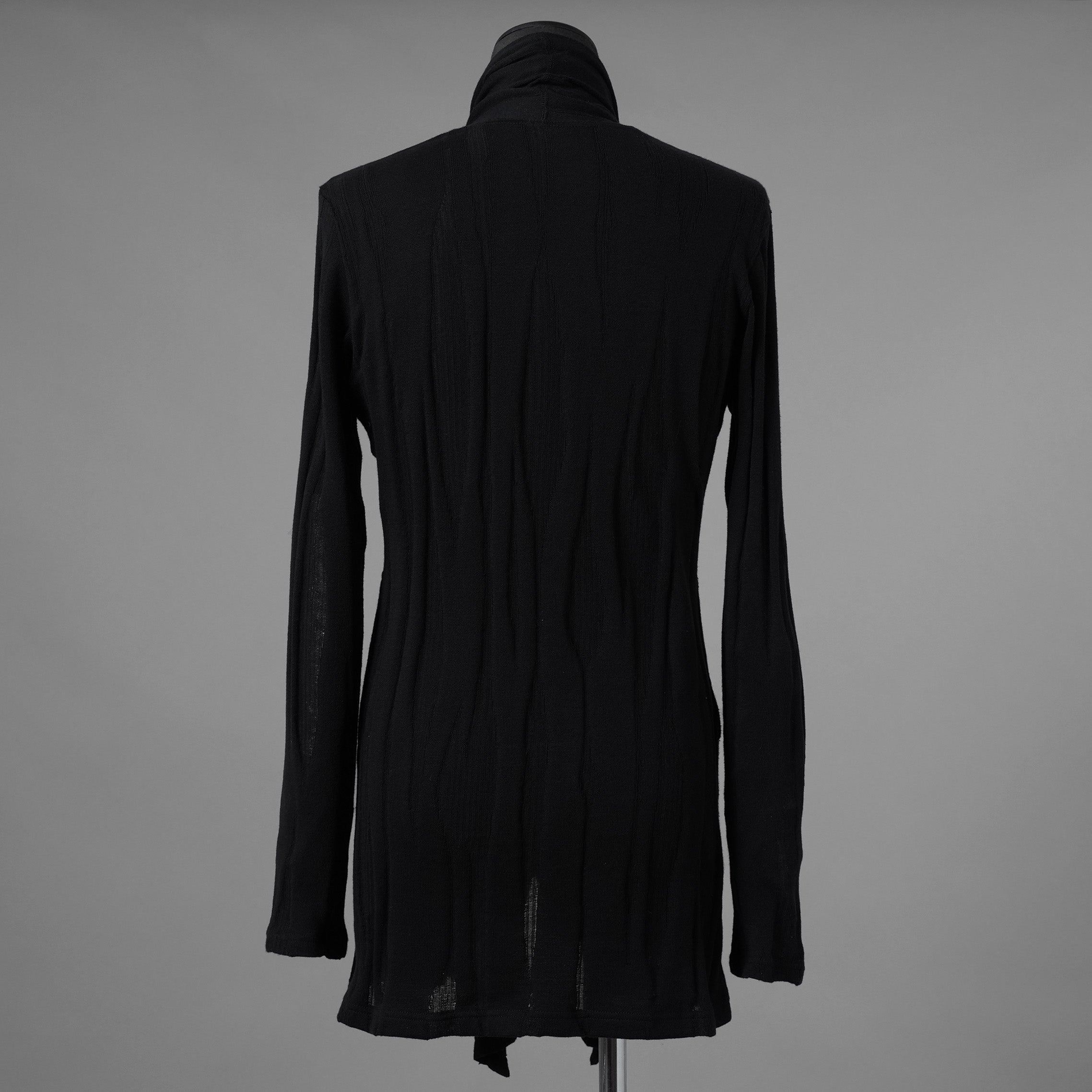 kiryuyrik キリュウキリュウ / 美品 18AW ストールロング カーディガン ニット / KI-HT13-057 / size S (BLACK)  123008-alm