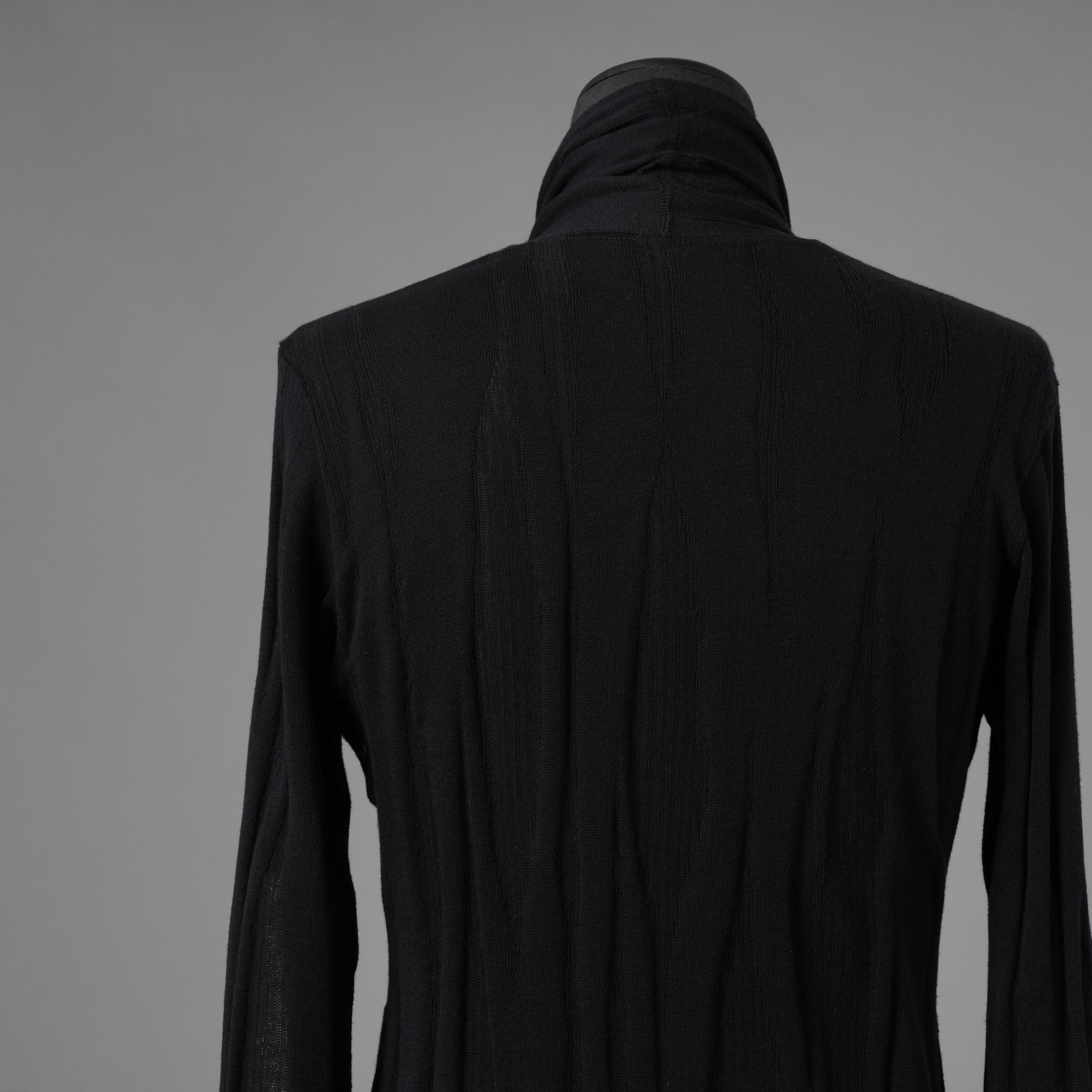 kiryuyrik キリュウキリュウ / 美品 18AW ストールロング カーディガン ニット / KI-HT13-057 / size S (BLACK)  123008-alm