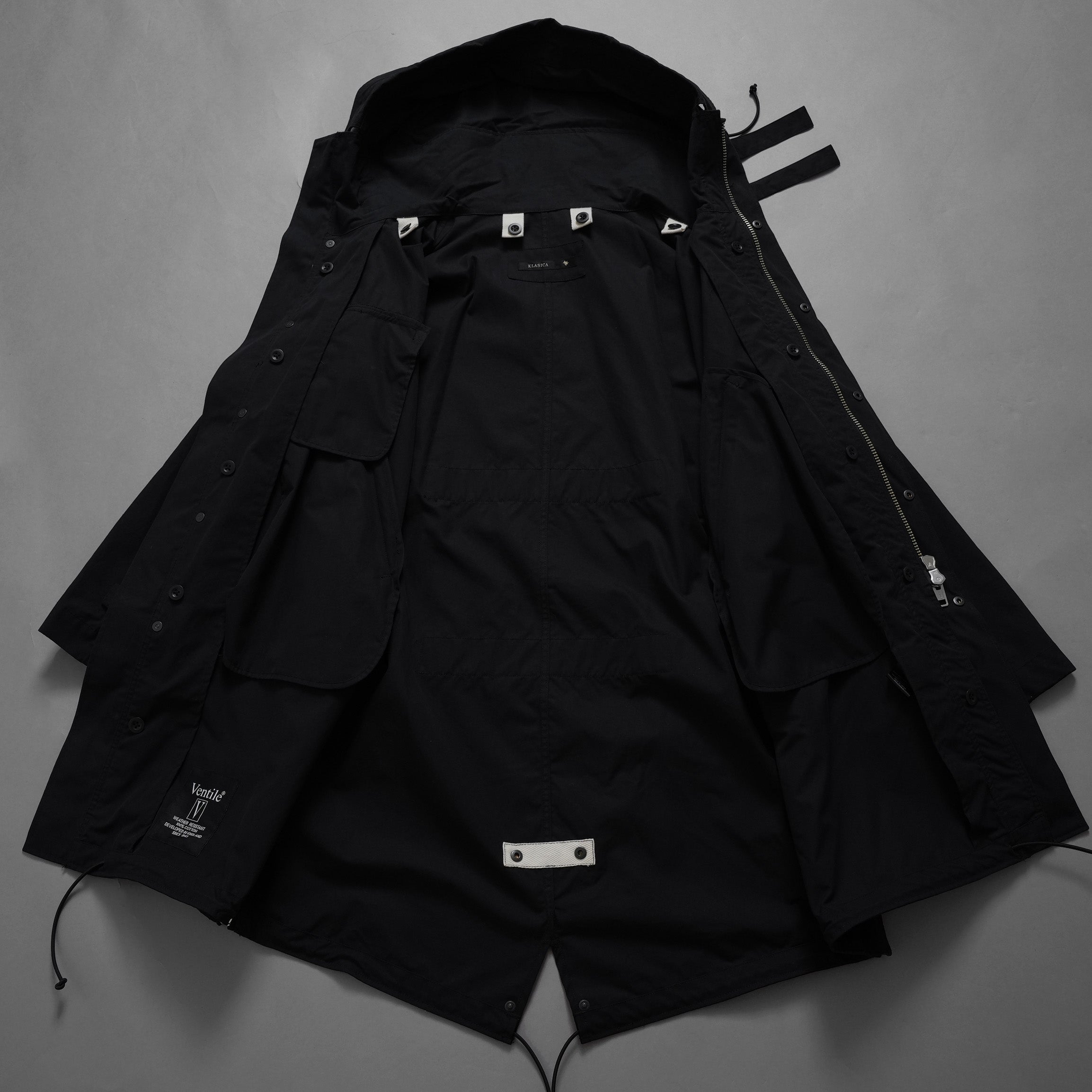 KLASICA クラシカ / 美品 20SS WATER FALL MODS COAT Ventile UK L24 モッズコート アウター / size 3 (BLACK) 352039-in-ue