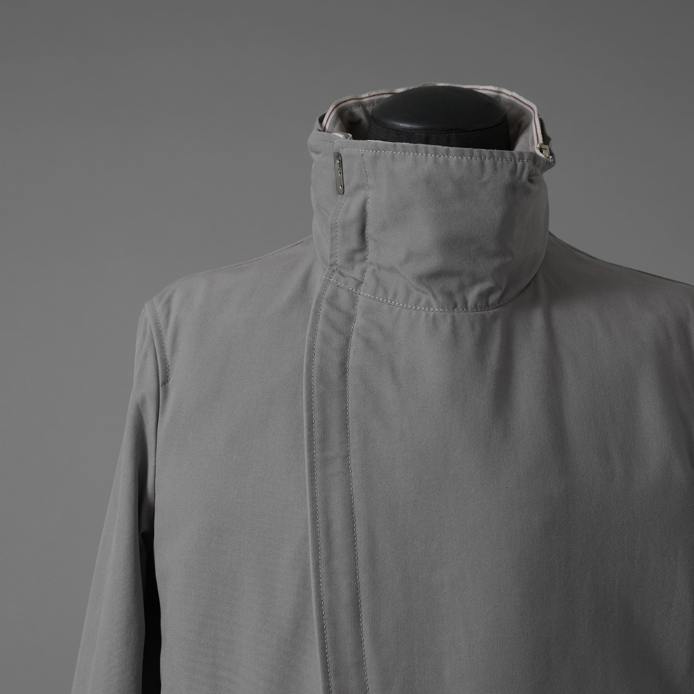 Carol Christian Poell キャロルクリスチャンポエル / 2019 OM/2564SE CON-EDGE/6 - SELF-EDGE TAILORED CROSSFRONT -CROTCHED FISHTAIL PARKA ロングコート / size 48 (GRAY)