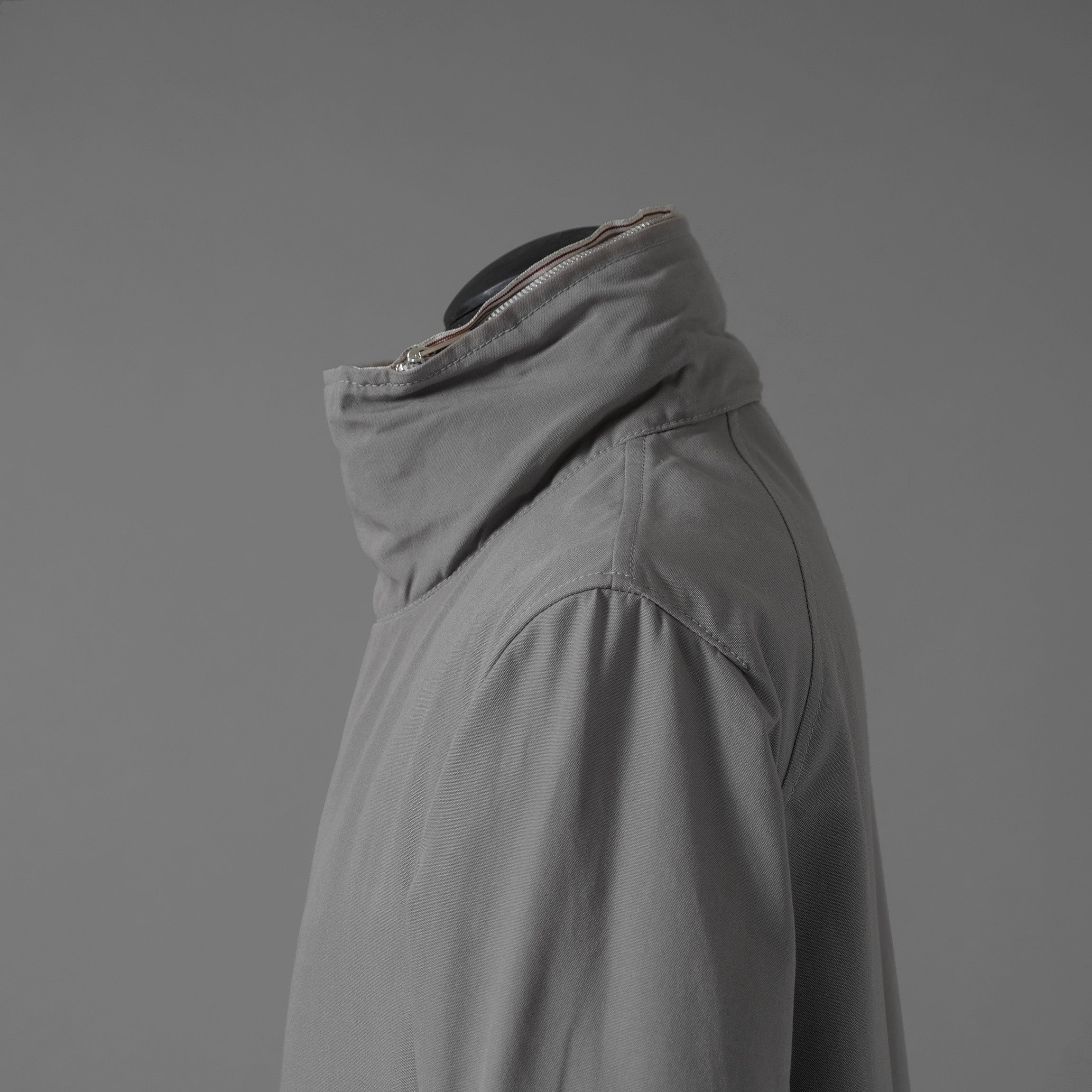 Carol Christian Poell キャロルクリスチャンポエル / 2019 OM/2564SE CON-EDGE/6 - SELF-EDGE TAILORED CROSSFRONT -CROTCHED FISHTAIL PARKA ロングコート / size 48 (GRAY)
