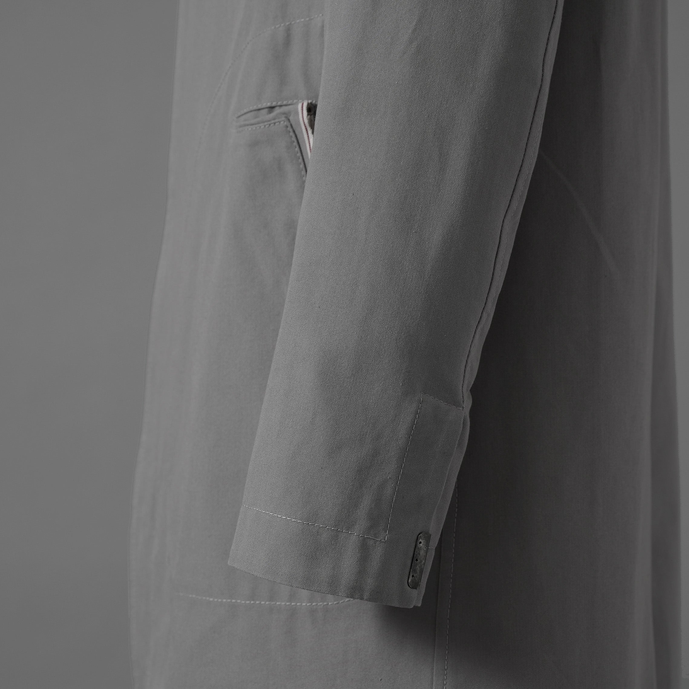 Carol Christian Poell キャロルクリスチャンポエル / 2019 OM/2564SE CON-EDGE/6 - SELF-EDGE TAILORED CROSSFRONT -CROTCHED FISHTAIL PARKA ロングコート / size 48 (GRAY)