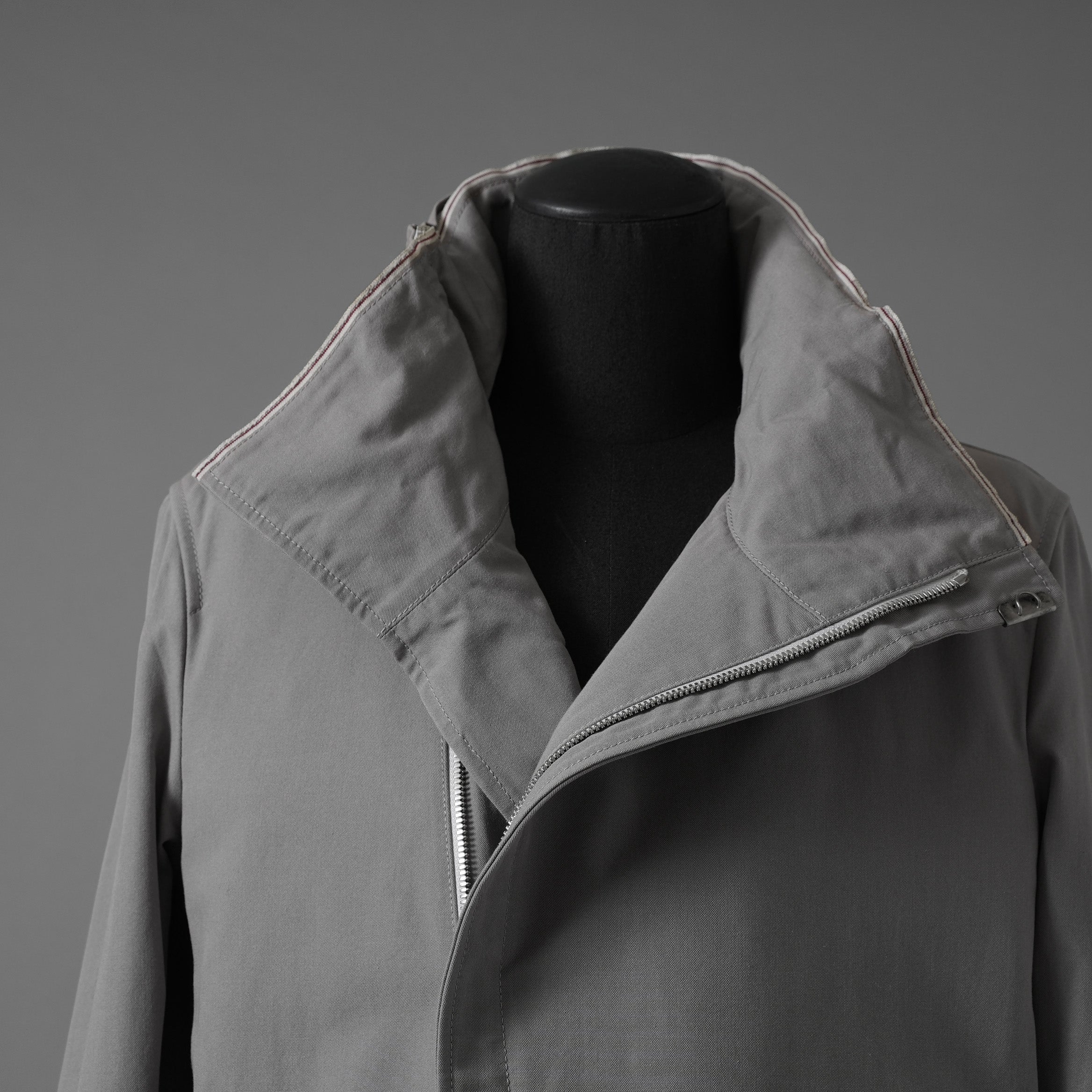 Carol Christian Poell キャロルクリスチャンポエル / 2019 OM/2564SE CON-EDGE/6 - SELF-EDGE TAILORED CROSSFRONT -CROTCHED FISHTAIL PARKA ロングコート / size 48 (GRAY)