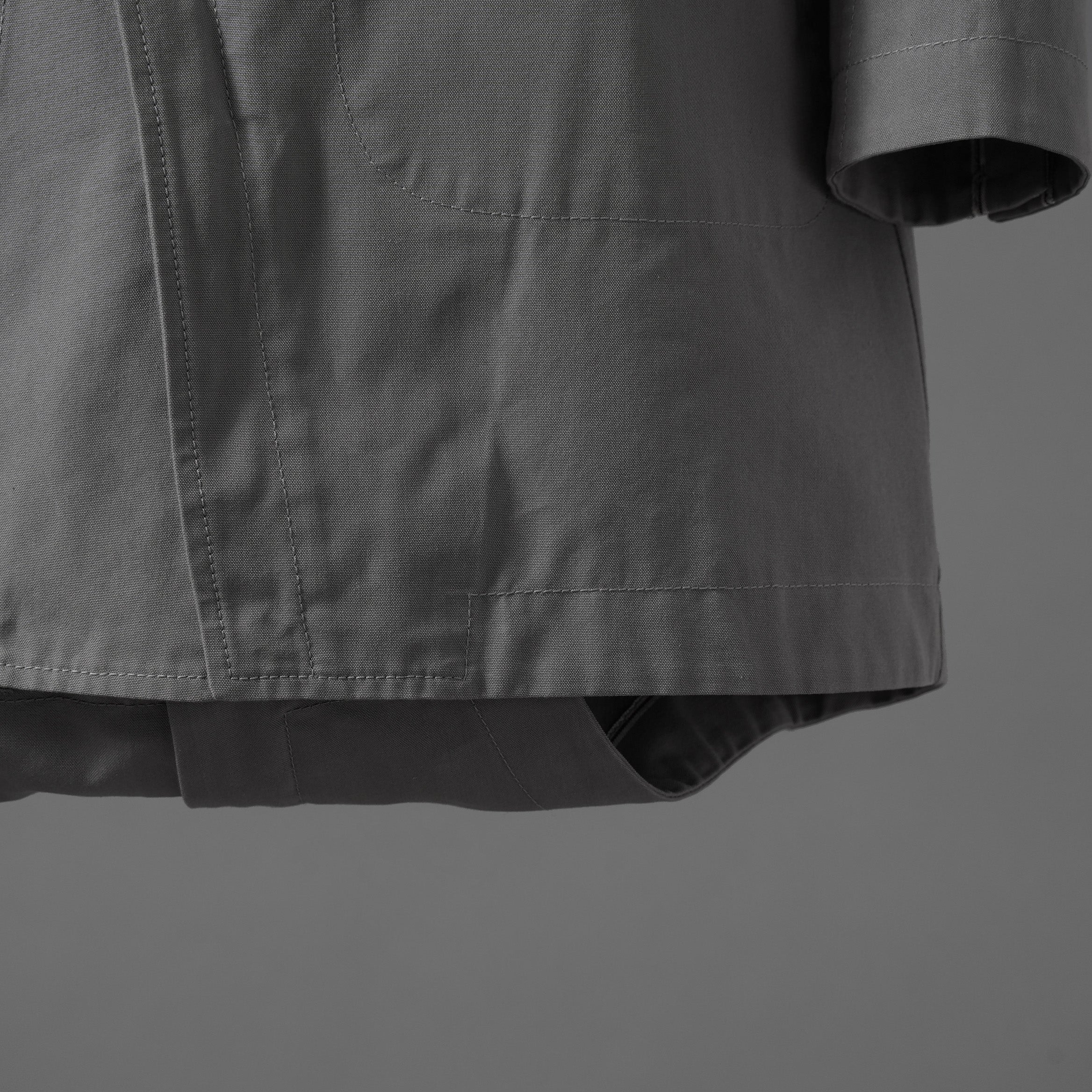 Carol Christian Poell キャロルクリスチャンポエル / 2019 OM/2564SE CON-EDGE/6 - SELF-EDGE TAILORED CROSSFRONT -CROTCHED FISHTAIL PARKA ロングコート / size 48 (GRAY)