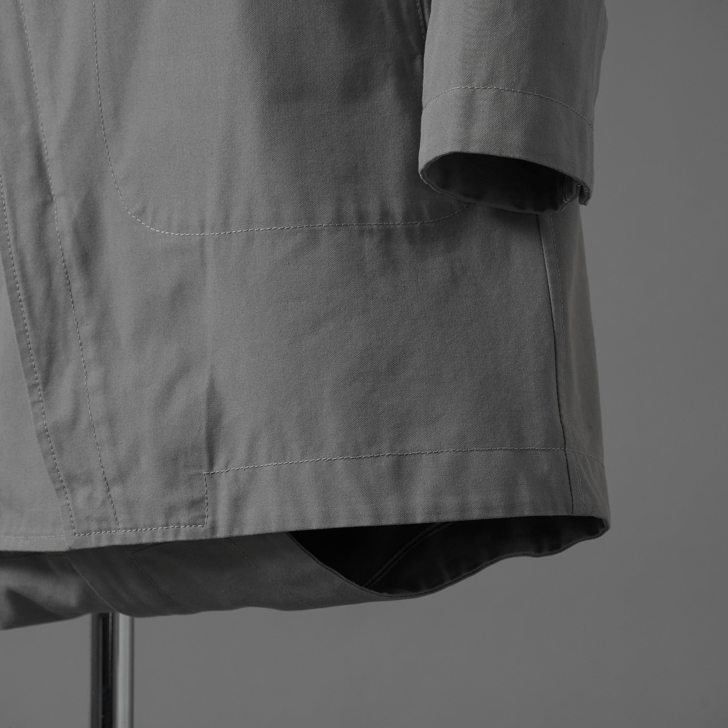 Carol Christian Poell キャロルクリスチャンポエル / 2019 OM/2564SE CON-EDGE/6 - SELF-EDGE TAILORED CROSSFRONT -CROTCHED FISHTAIL PARKA ロングコート / size 48 (GRAY)
