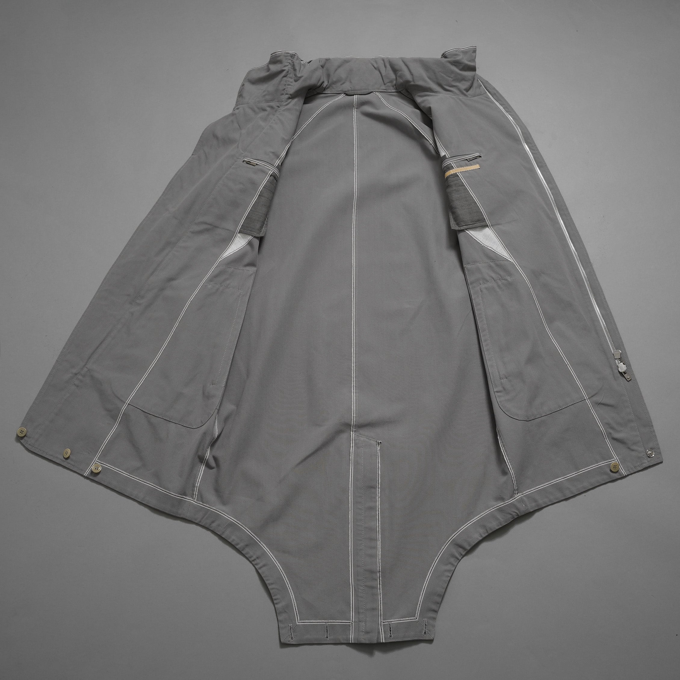 Carol Christian Poell キャロルクリスチャンポエル / 2019 OM/2564SE CON-EDGE/6 - SELF-EDGE TAILORED CROSSFRONT -CROTCHED FISHTAIL PARKA ロングコート / size 48 (GRAY)