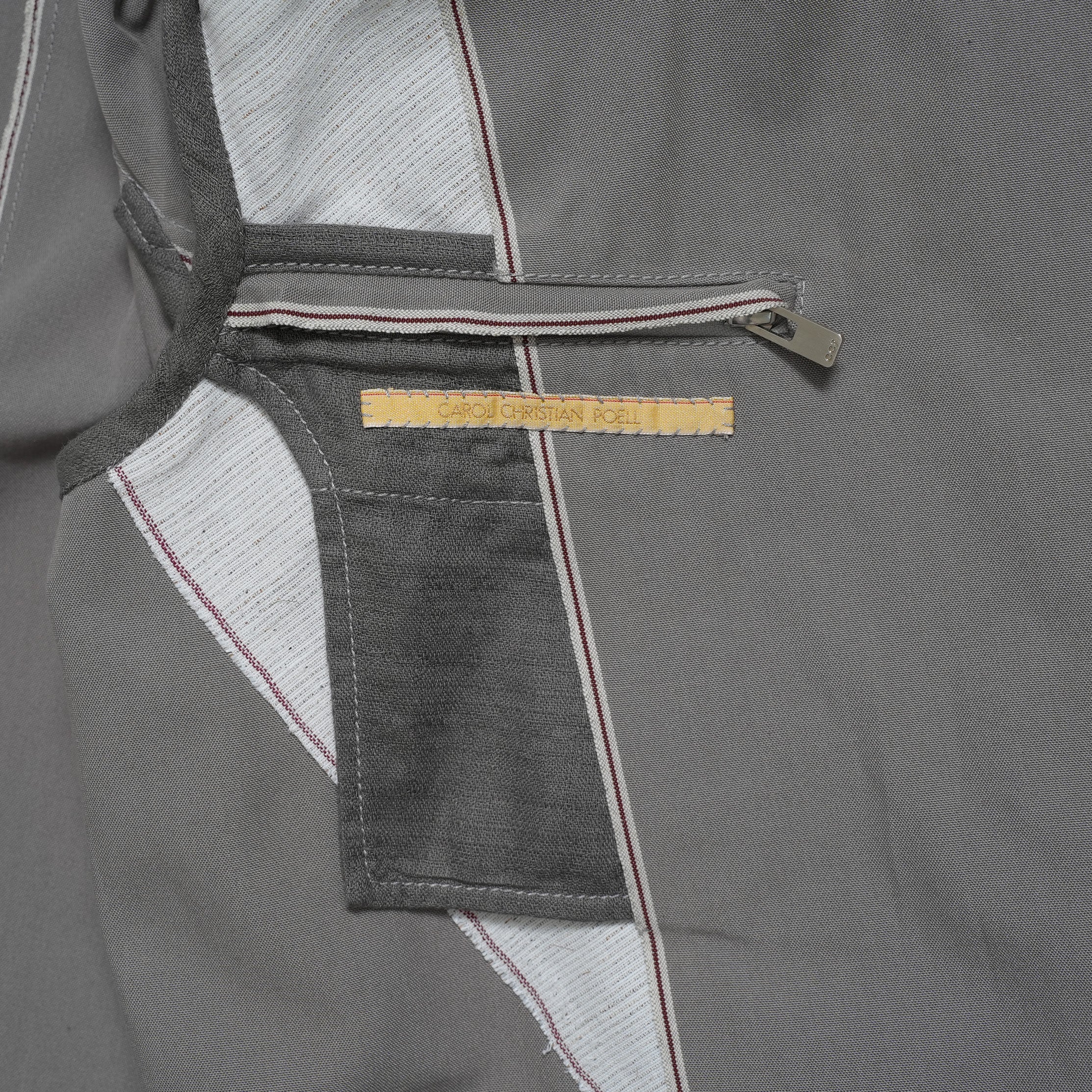 Carol Christian Poell キャロルクリスチャンポエル / 2019 OM/2564SE CON-EDGE/6 - SELF-EDGE TAILORED CROSSFRONT -CROTCHED FISHTAIL PARKA ロングコート / size 48 (GRAY)