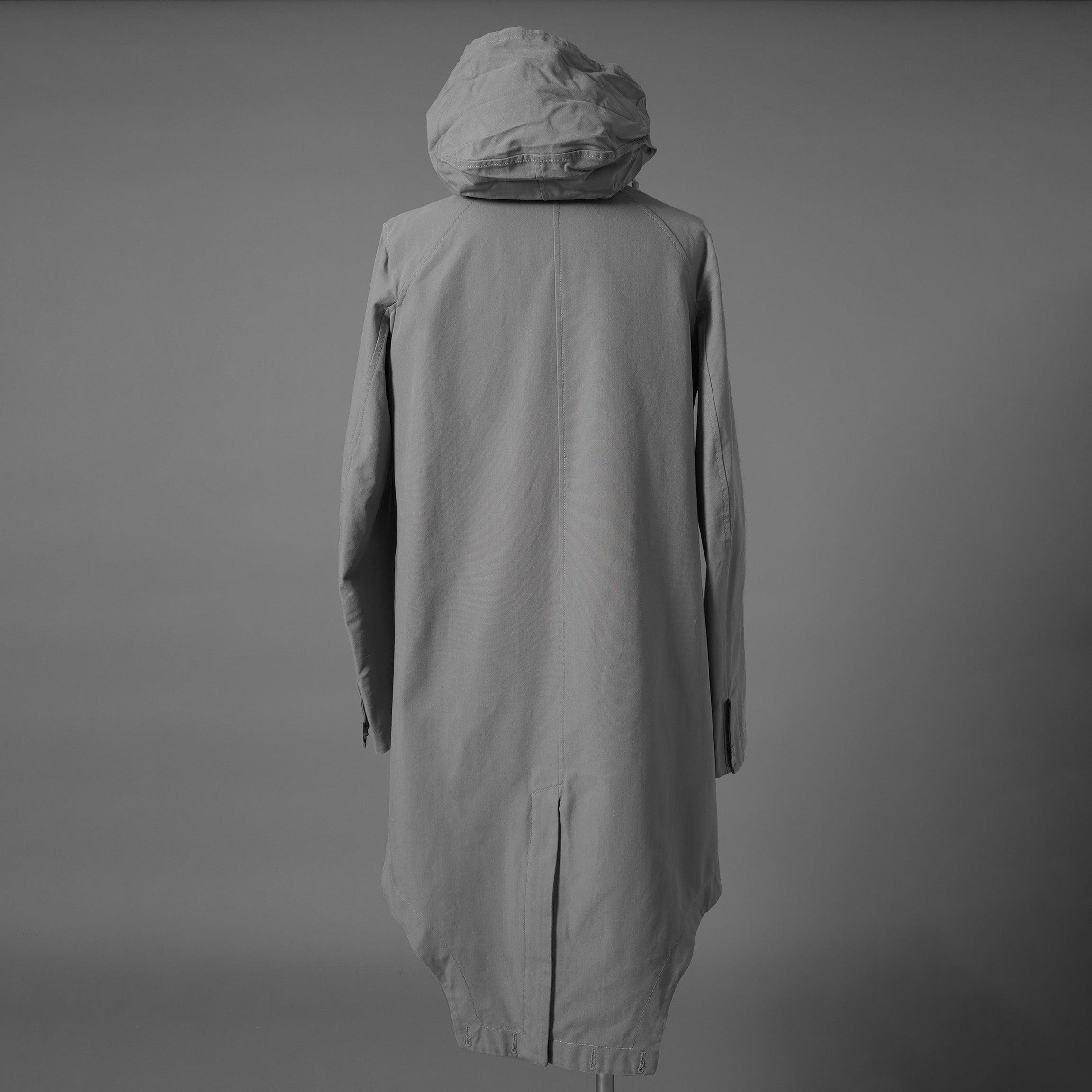 Carol Christian Poell キャロルクリスチャンポエル / 2019 OM/2564SE CON-EDGE/6 - SELF-EDGE TAILORED CROSSFRONT -CROTCHED FISHTAIL PARKA ロングコート / size 48 (GRAY)