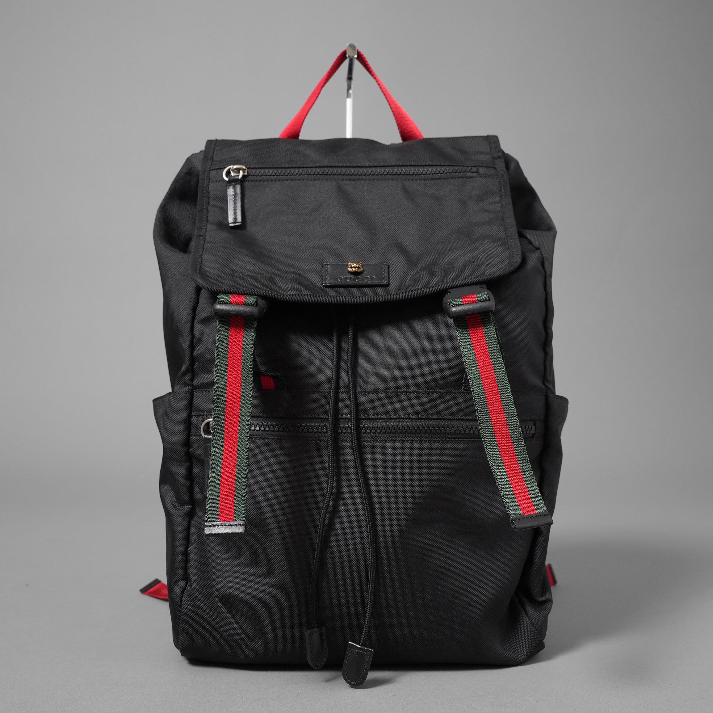 GUCCI グッチ / 2016-17 シュリーライン テクノキャンバス キャットヘッド バックパック / バッグ / 450982 / BLACK