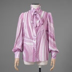 EMILIO PUCCI エミリオプッチ / 美品 18AW Irideプリント コットンブラウス 長袖シャツ/ size 40  (PINK) レディース