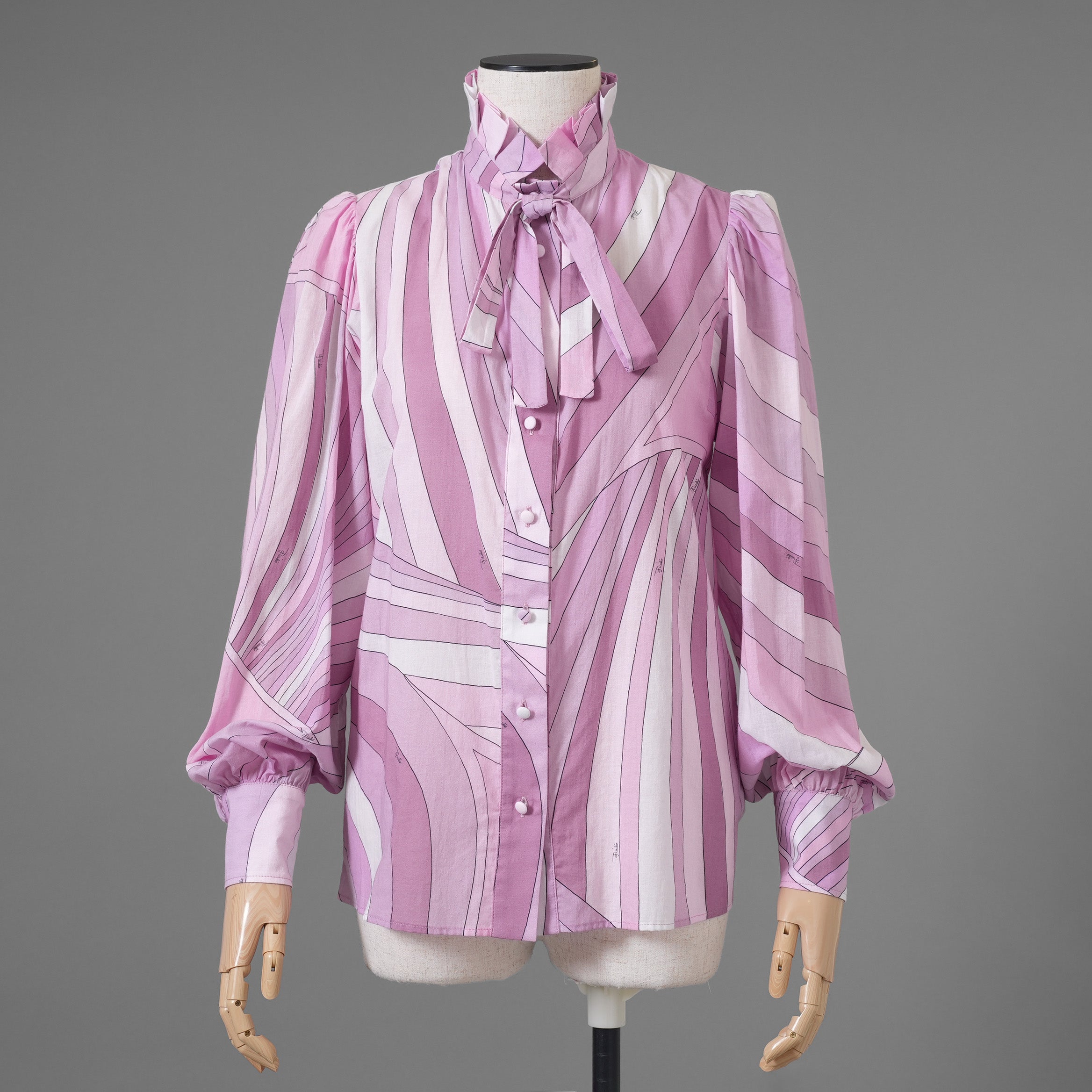 EMILIO PUCCI エミリオプッチ / 美品 18AW Irideプリント コットンブラウス 長袖シャツ/ size 40  (PINK) レディース