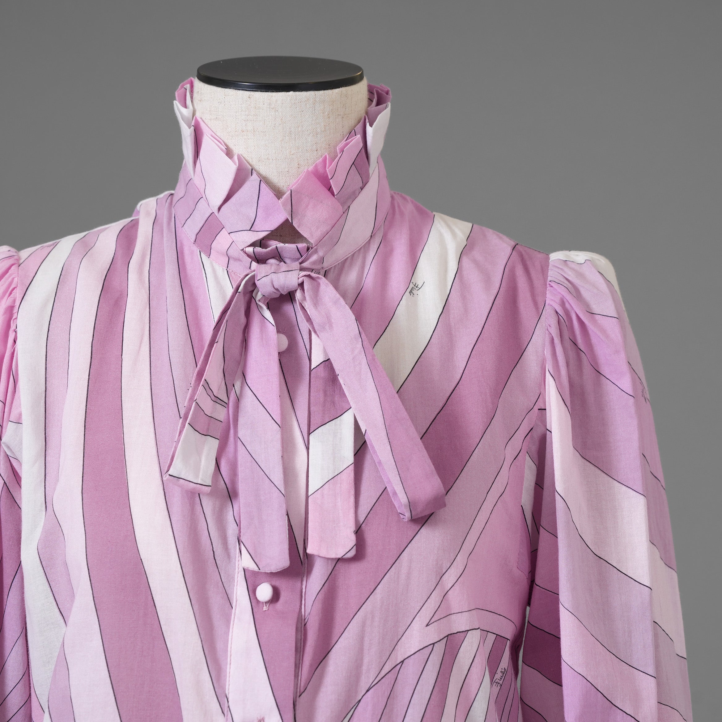 EMILIO PUCCI エミリオプッチ / 美品 18AW Irideプリント コットンブラウス 長袖シャツ/ size 40  (PINK) レディース