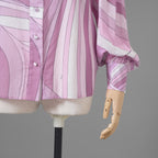 EMILIO PUCCI エミリオプッチ / 美品 18AW Irideプリント コットンブラウス 長袖シャツ/ size 40  (PINK) レディース