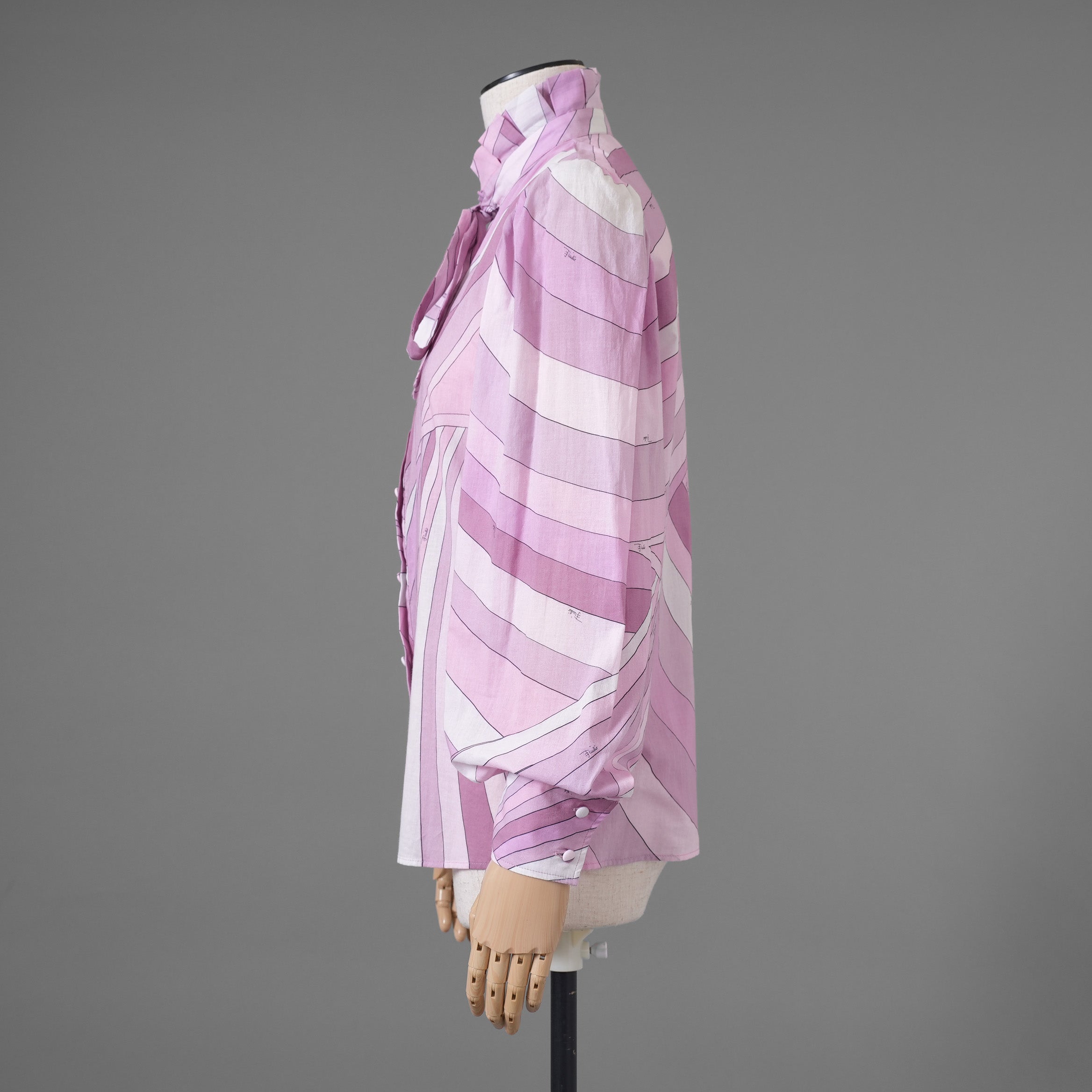 EMILIO PUCCI エミリオプッチ / 美品 18AW Irideプリント コットンブラウス 長袖シャツ/ size 40  (PINK) レディース