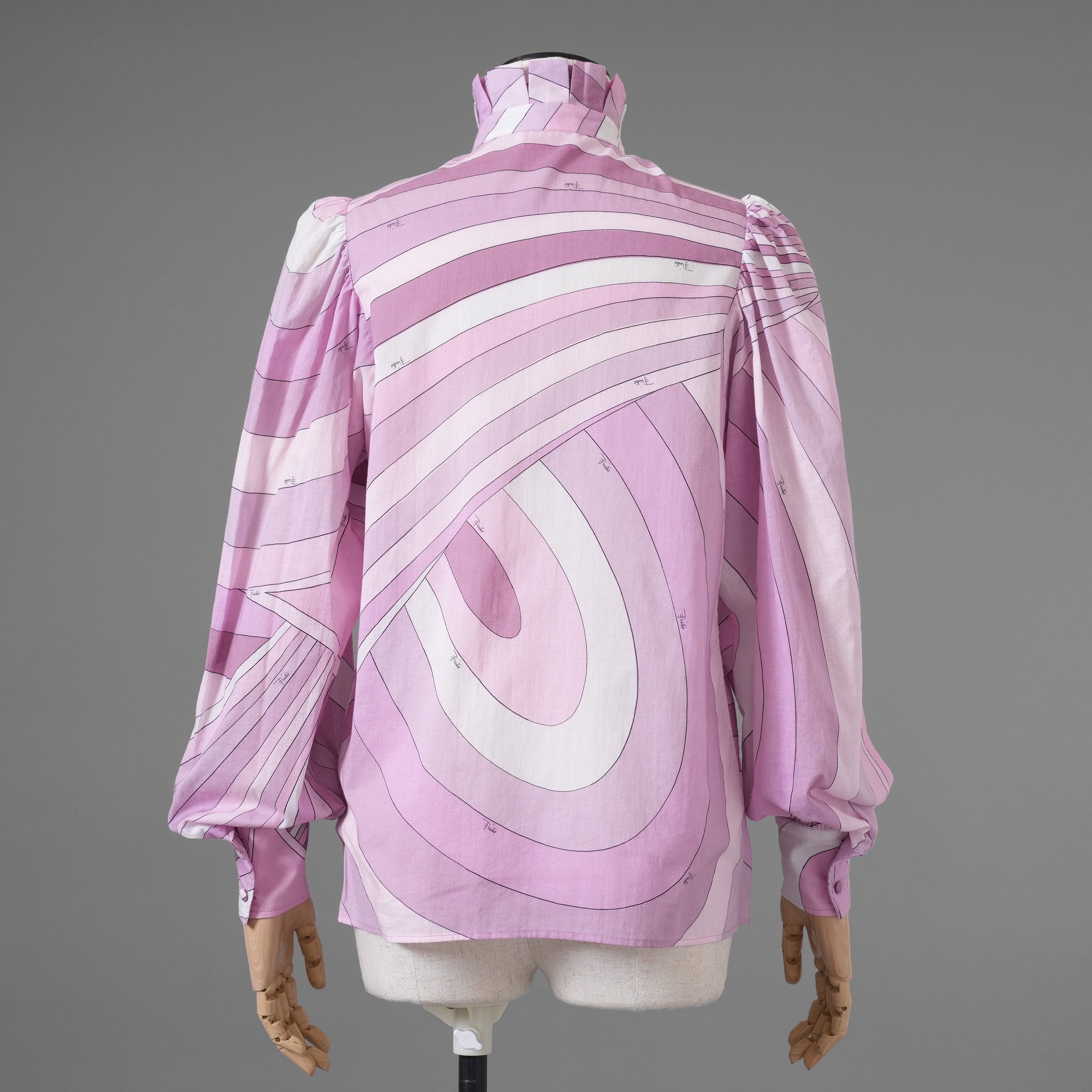 EMILIO PUCCI エミリオプッチ / 美品 18AW Irideプリント コットンブラウス 長袖シャツ/ size 40  (PINK) レディース
