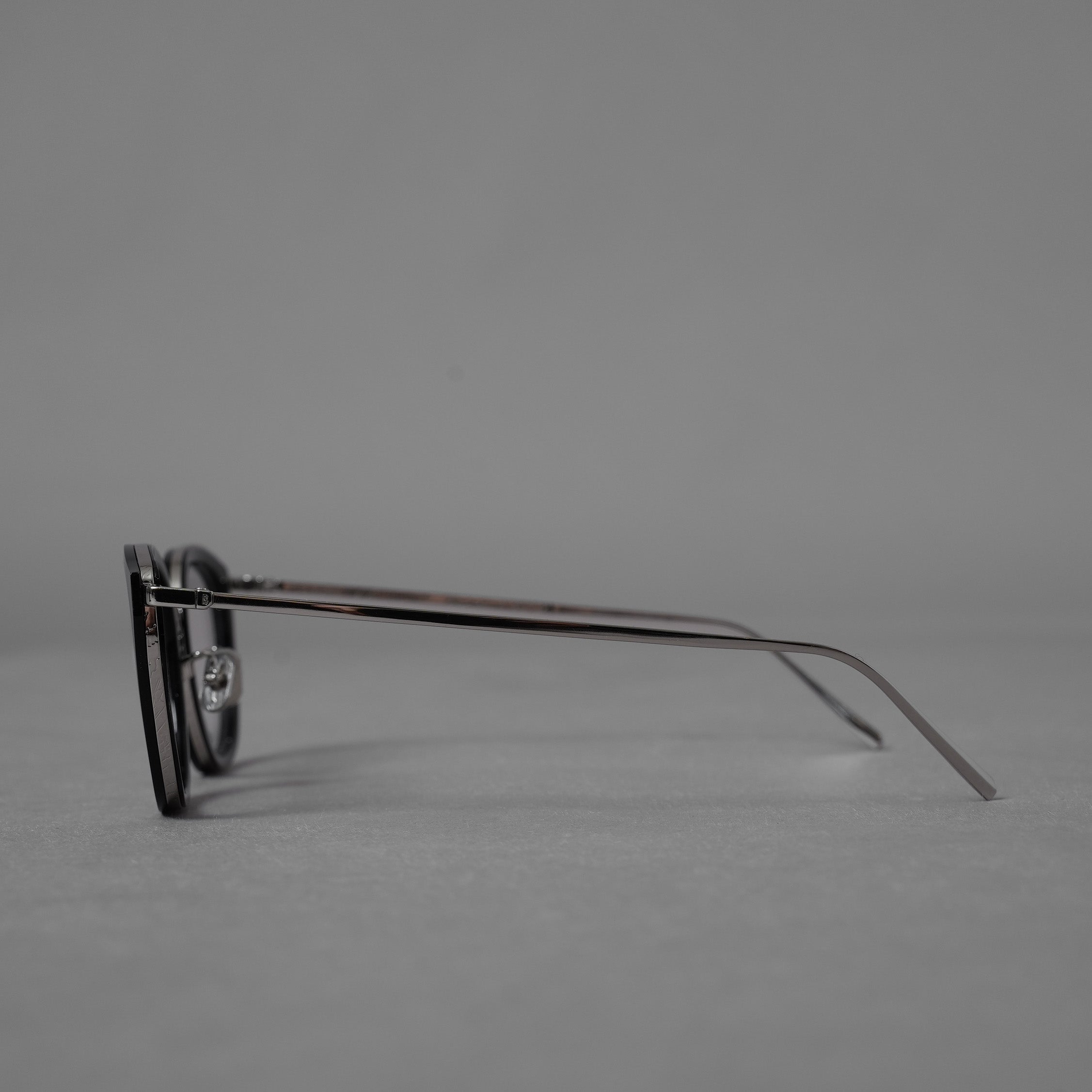 BERLUTI ベルルッティ / 美品 20SS TITANIUM オプティカル フレーム ウェリントン コンビネーションメガネ アクセサリー / BL50008U / BLACK 352036-izm