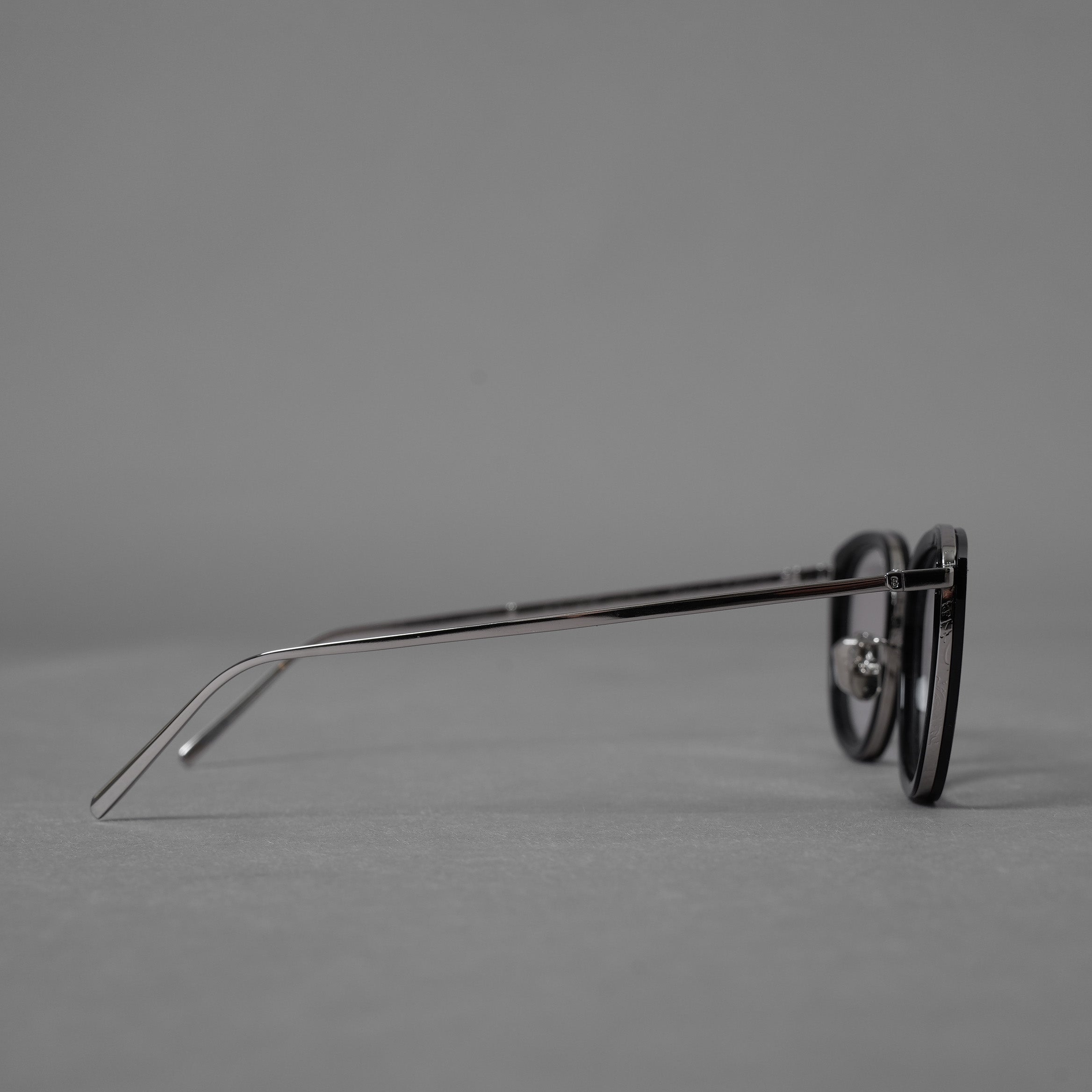 BERLUTI ベルルッティ / 美品 20SS TITANIUM オプティカル フレーム ウェリントン コンビネーションメガネ アクセサリー / BL50008U / BLACK 352036-izm