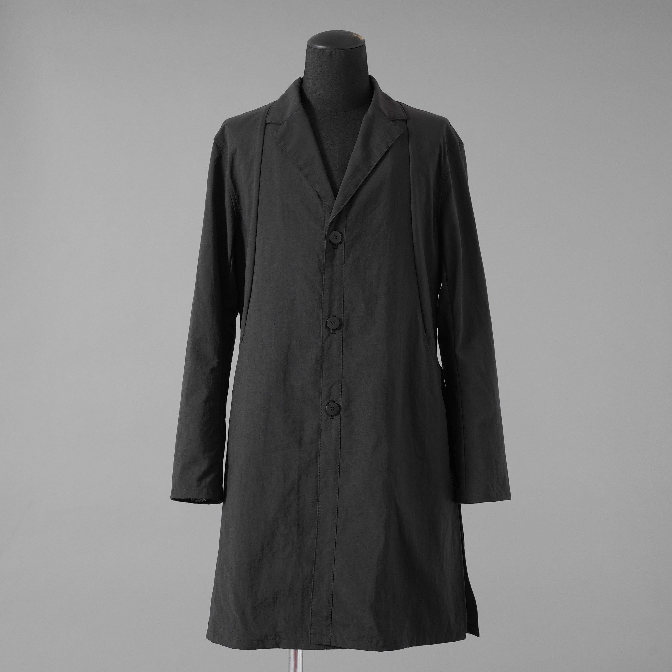 STRUM ストラム / 23SS タスラン加工ナイロンオックス ロングジャケット / STC159-02   / size L (BLACK)