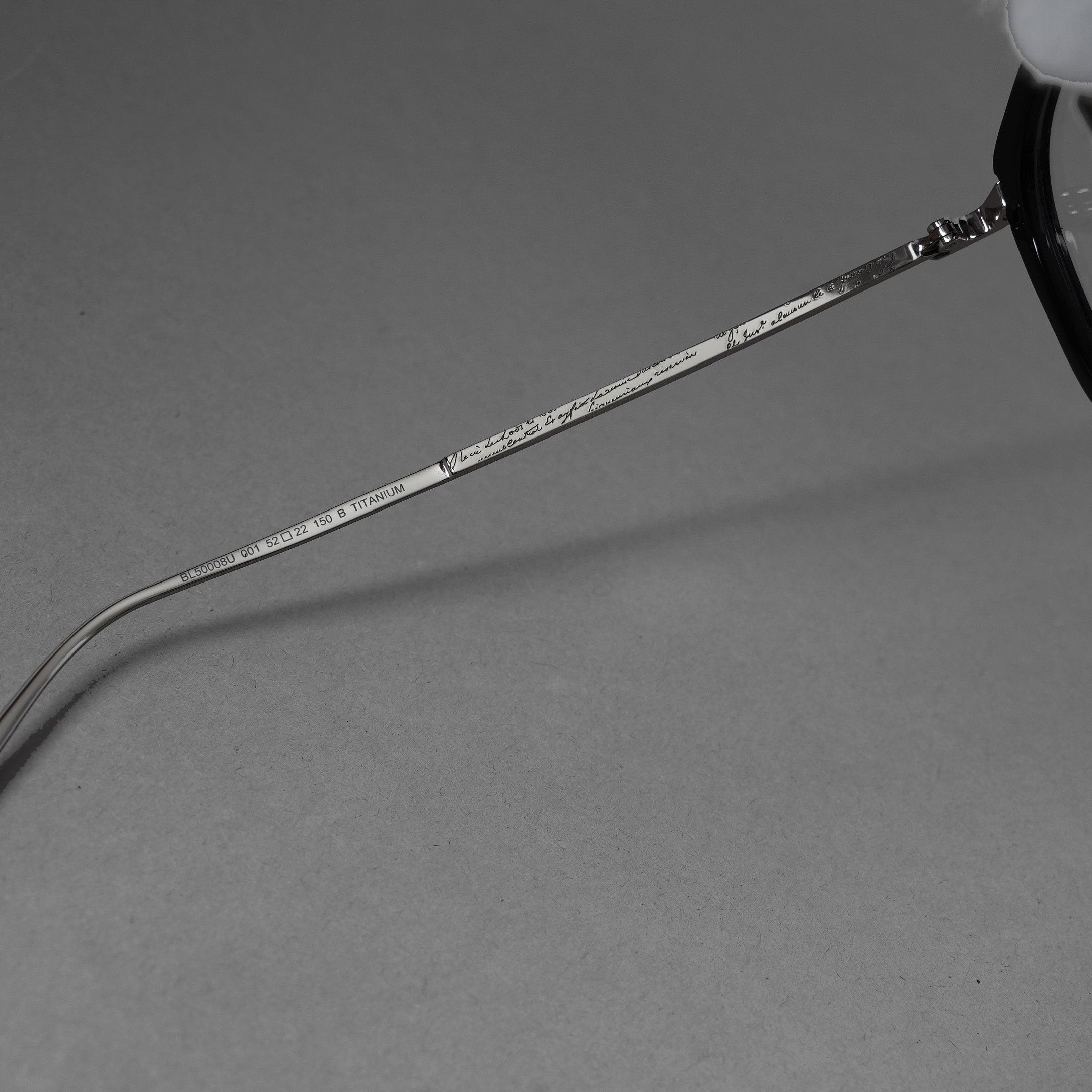 BERLUTI ベルルッティ / 美品 20SS TITANIUM オプティカル フレーム ウェリントン コンビネーションメガネ アクセサリー / BL50008U / BLACK 352036-izm
