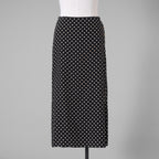 CELINE セリーヌ / 美品 20SS トリオンフボタン シルク ポルカドット柄  ロングスカート サイドスリット / 2J331966H / size 36 (BLACK) レディース