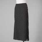 CELINE セリーヌ / 美品 20SS トリオンフボタン シルク ポルカドット柄  ロングスカート サイドスリット / 2J331966H / size 36 (BLACK) レディース
