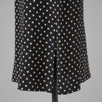 CELINE セリーヌ / 美品 20SS トリオンフボタン シルク ポルカドット柄  ロングスカート サイドスリット / 2J331966H / size 36 (BLACK) レディース