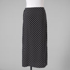 CELINE セリーヌ / 美品 20SS トリオンフボタン シルク ポルカドット柄  ロングスカート サイドスリット / 2J331966H / size 36 (BLACK) レディース