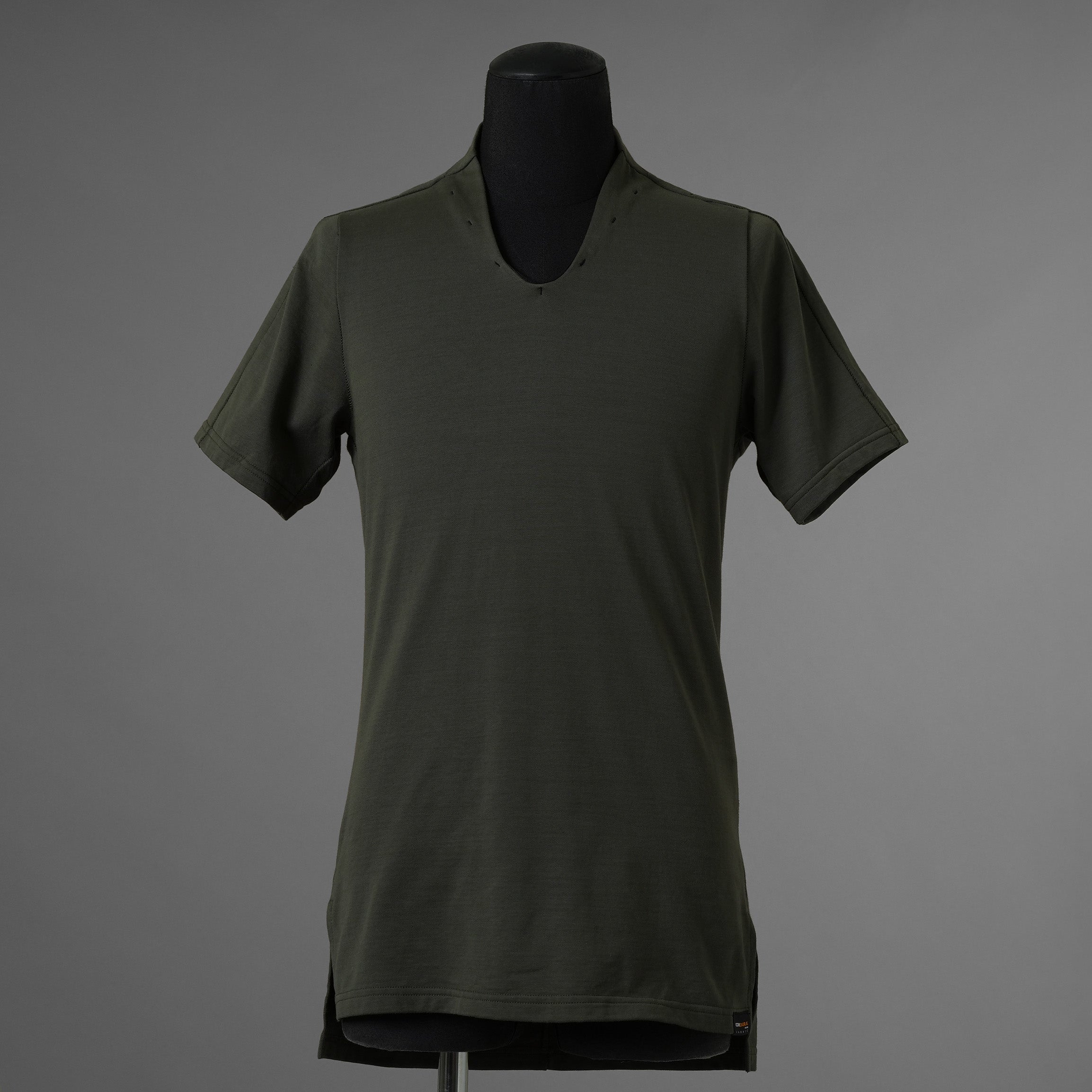 N/07 エヌゼロナナ / 美品 18AW Neck Follow Jersey Tops CORDURA® Fabric 半袖Tシャツ / size 46 (KHAKI) 352037-ymu
