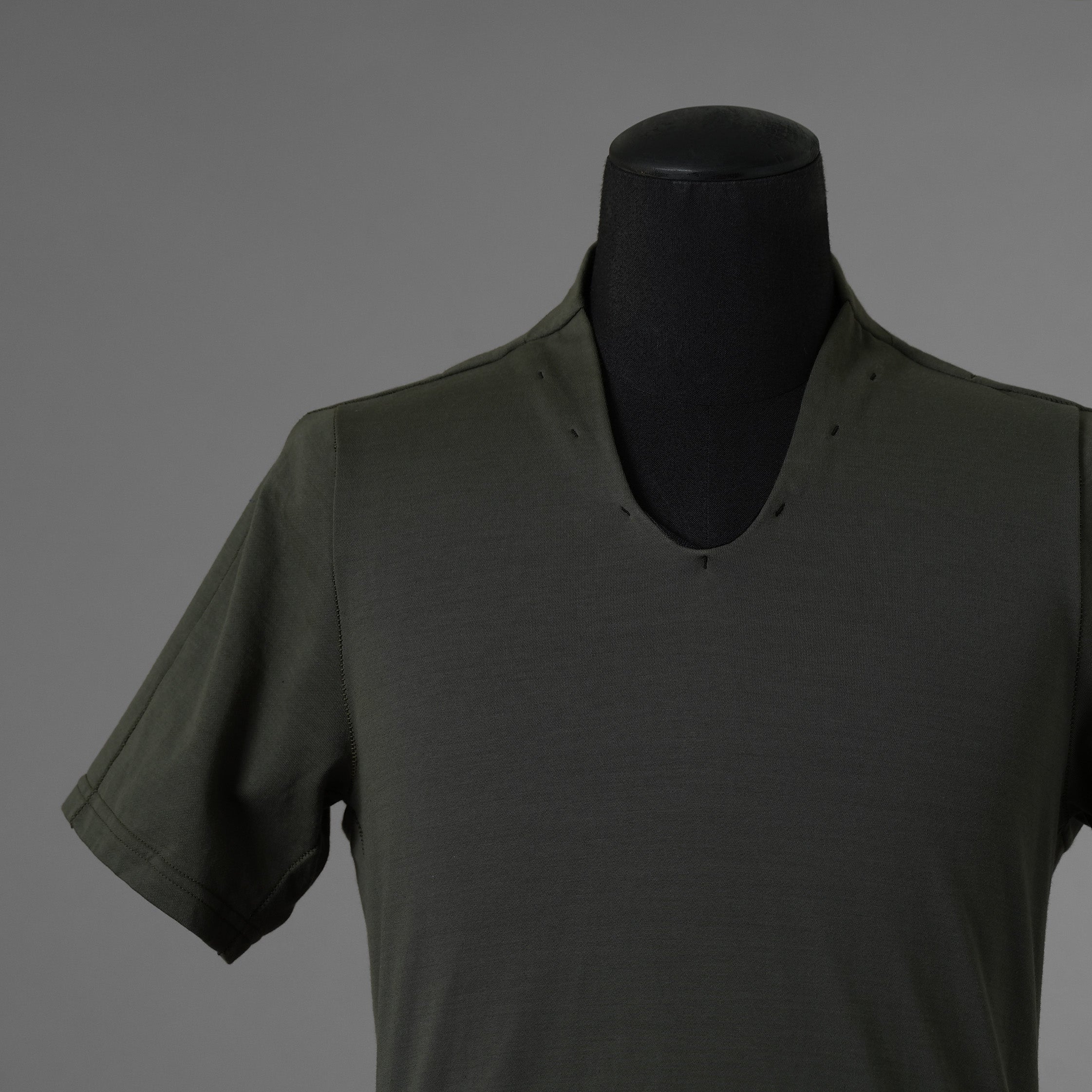 N/07 エヌゼロナナ / 美品 18AW Neck Follow Jersey Tops CORDURA® Fabric 半袖Tシャツ / size 46 (KHAKI) 352037-ymu