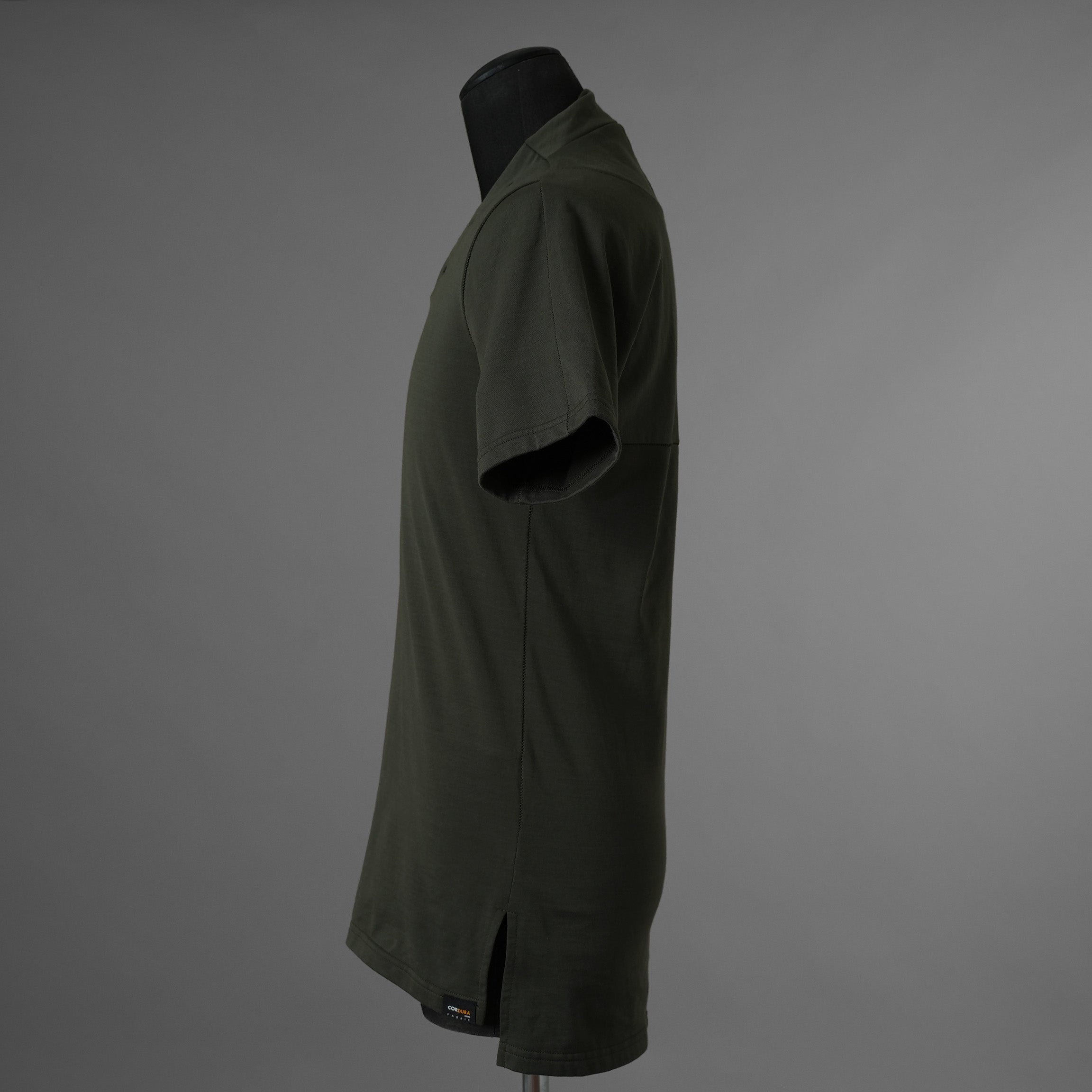 N/07 エヌゼロナナ / 美品 18AW Neck Follow Jersey Tops CORDURA® Fabric 半袖Tシャツ / size 46 (KHAKI) 352037-ymu