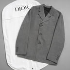 DIOR ディオール / 美品 22AW プリンセス オブ ウェールズ ジャケット / CDブローチ付 / 113C278A5726 / size 46 (GRAY)