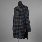 daska ダスカ / 美品 19AW  "JOHAN" plaid shirt sumi dyed flannel ロングシャツ アトリエシャツ 長袖シャツ / size 2 NAVY 352042-ymu