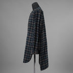 daska ダスカ / 美品 19AW  "JOHAN" plaid shirt sumi dyed flannel ロングシャツ アトリエシャツ 長袖シャツ / size 2 NAVY 352042-ymu