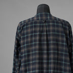 daska ダスカ / 美品 19AW  "JOHAN" plaid shirt sumi dyed flannel ロングシャツ アトリエシャツ 長袖シャツ / size 2 NAVY 352042-ymu