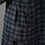daska ダスカ / 美品 19AW  "JOHAN" plaid shirt sumi dyed flannel ロングシャツ アトリエシャツ 長袖シャツ / size 2 NAVY 352042-ymu