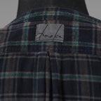 daska ダスカ / 美品 19AW  "JOHAN" plaid shirt sumi dyed flannel ロングシャツ アトリエシャツ 長袖シャツ / size 2 NAVY 352042-ymu