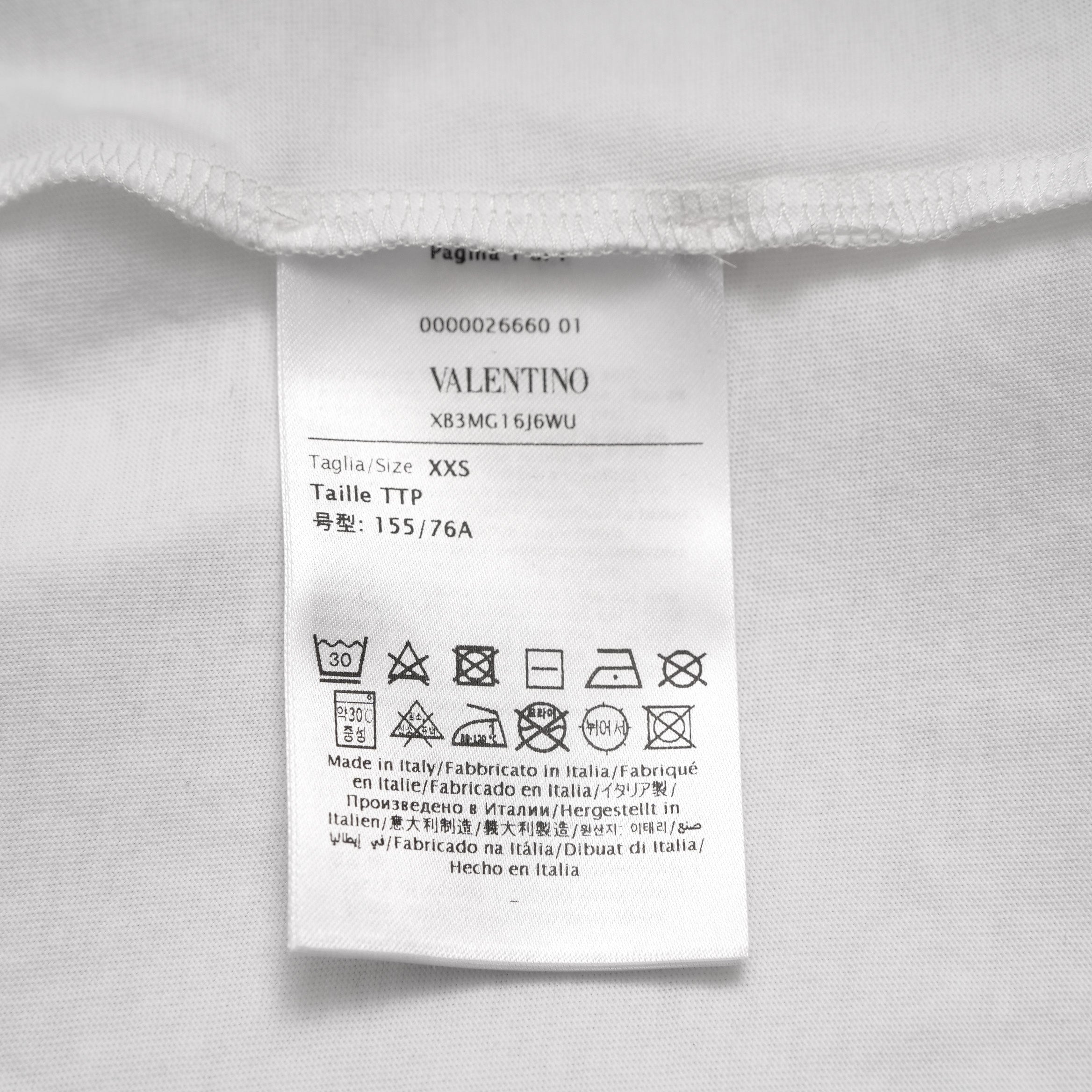 VALENTINO ヴァレンティノ / 22SS エンボス ロゴ 半袖Tシャツ / XB3MG16J6WU / size XXS (WHITE)