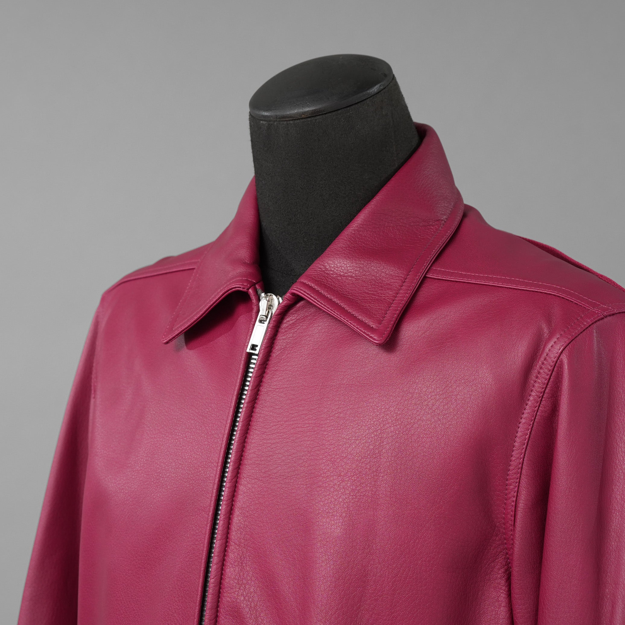 RICK OWENS リックオウエンス / 美品 23SS EDFU / Brad Leather Jacket レザージャケット / RU01C4766-LC / size 48 (FUCHSIA)